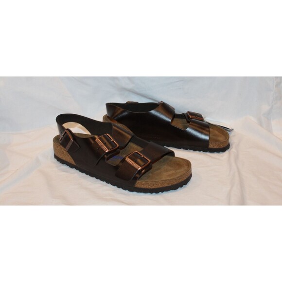 BIRKENSTOCK MILANO MEN\'S AMALFI TESTA DI MORO LEATHER SANDALS EU 42 REGULAR main image 8